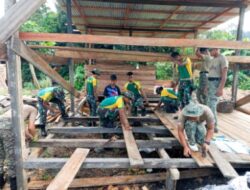Satgas Pos Gabma Simanggaris, TDM bareng Masyarakat, Giat Karya Bhakti Bangun Rumah Warga