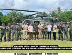Dansatgas Pamtas Yonarmed 11 Kostrad Hadiri Rakor dan Kunjungan Lapangan Pengoperasian PLBN